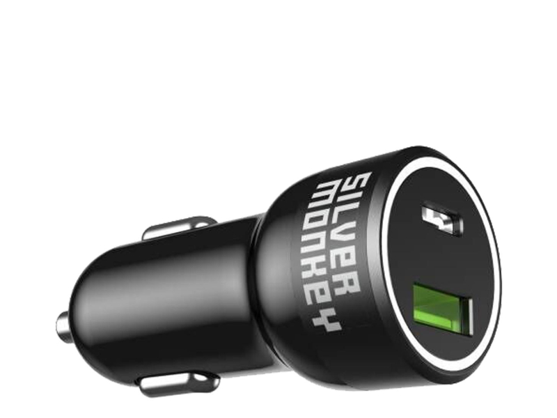 Silver Monkey Ładowarka samochodowa 1xUSB C, 1xUSB 45W